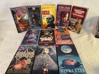 11 Vintage Horror VHS Lot Day of the Dead Severed Arm Night of Zombies Cult!