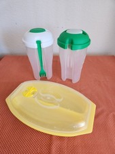 2 Microwave Corn Steamers and 2 3pc Salad Shaker Cups - 4 Items total, 2 of Each