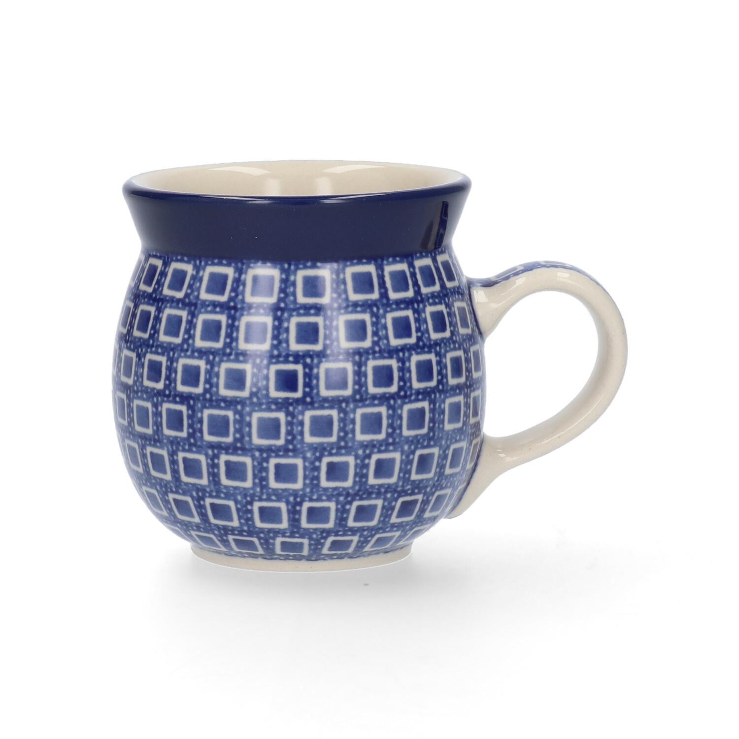 Small Round Mug - Blue Diamonds - 240ml - 1005-2253 - Polish Pottery