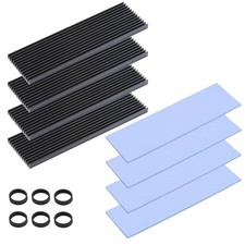 4 Pcs M.2 Nvme Heatsink with 4 Thermal Silicone Pads Aluminum 2280 Ssd Heat S...