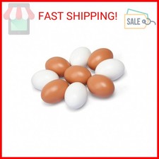 Wooden Fake Eggs, 9 Pieces 2 Colors Wooden Egg Wood Eggs for Crafts Home Decor