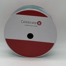 Celebrate It Christmas Wired Edge Ribbon Teal Metallic 2.5 In X 80 Ft