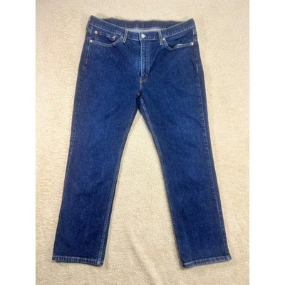 Levi Strauss 514 Straight Fit Dark Wash Denim Jeans Men W38 L30