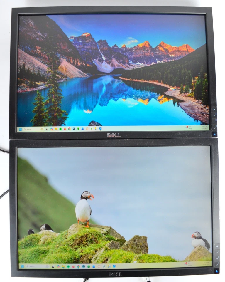 Lot of 2x Dell 22" LCD Monitors VGA/DVI Grade C - scratches - No Stand - Image 2 of 4