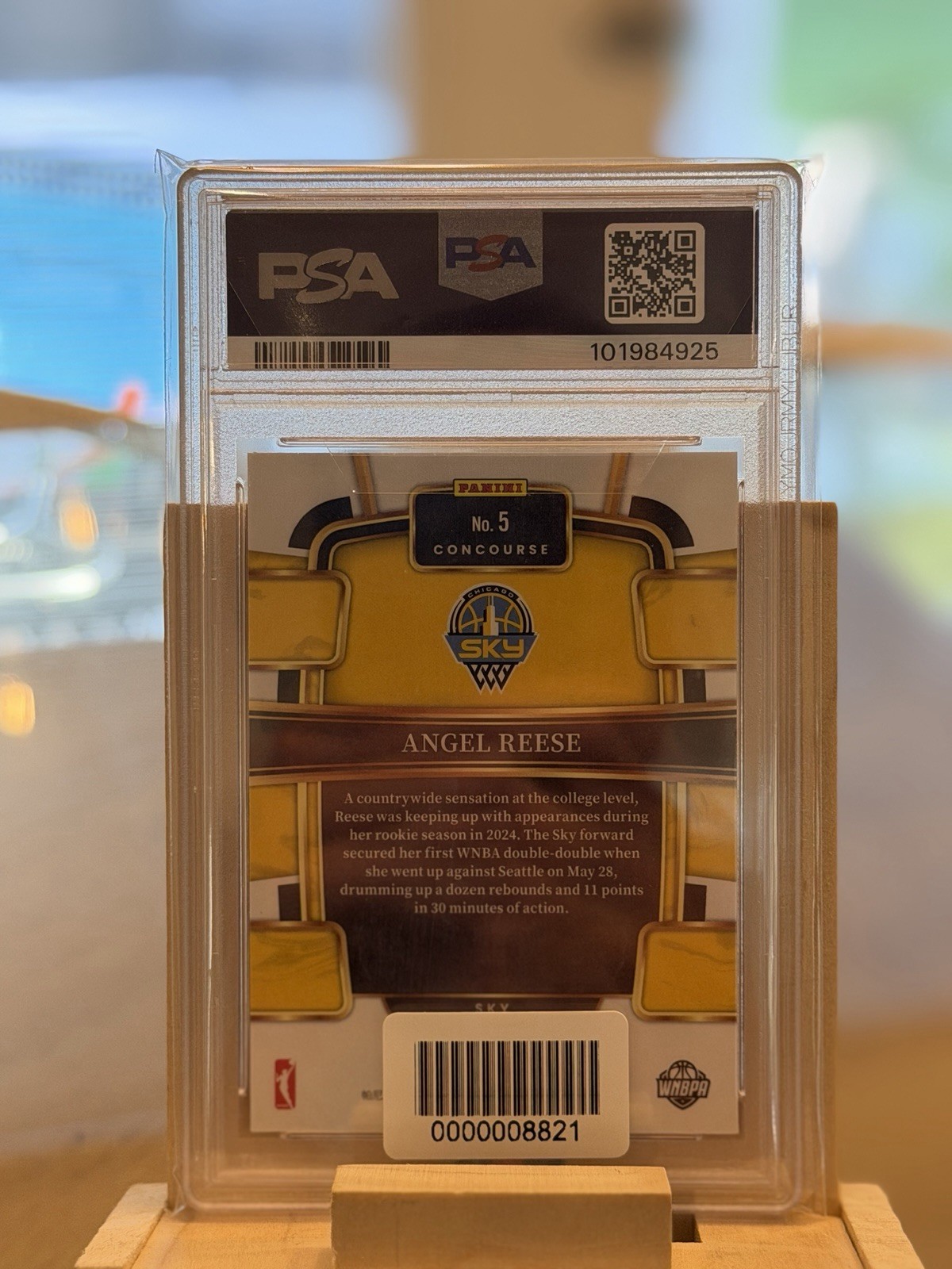 Panini 2024 Select WNBA Concourse Angel Reese #5 Pink Ice Prizm RC PSA 9 view 2
