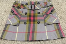 Authentic Burberry Girls Plaid Skirt with Buckle 5Y