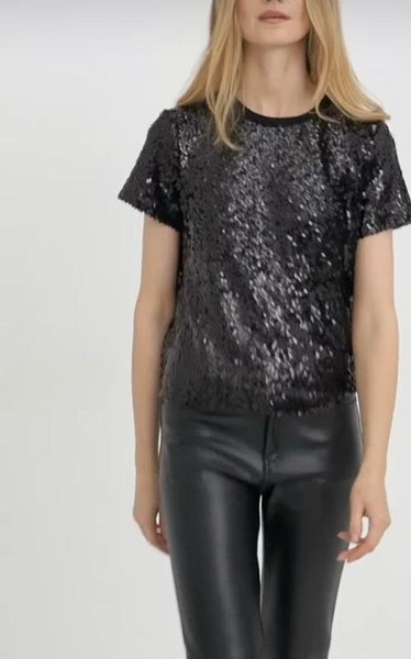 Women DKNY Shirt Black Polyester 38 / M / 46 #BMO1