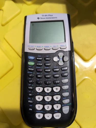 TEXAS INSTRUMENTS TI-84 PLUS GRAPHING CALCULATOR BLACK WITH COVER