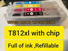 new chip refillable T812 812XL ink filled For Wf-7820 Wf-7840 wf 7310 with chip