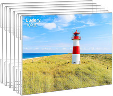 8X10 Acrylic Picture Frames Set of 6, Clear Photo Frame for Wall with Tape