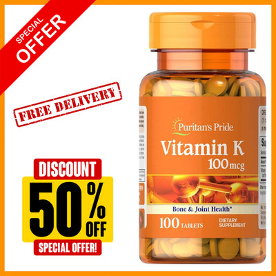 Premium Vitamin K 100Mcg, Dietary Supplement for Bone, Joint, and Blood Clotting