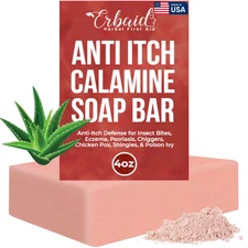 Calamine Soap Bar for Itching – All Natural Instant Itch Relief – Calming Calami