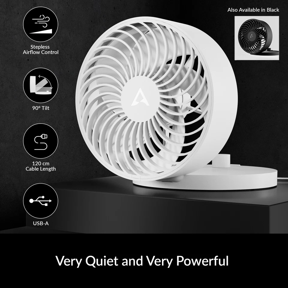 ARCTIC Summair white portable USB Mini Fan Office Desktop Cooler Adjustable - Image 3 of 4