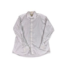 Michael Kors Mens Striped Button Down Dress Shirt XL 17 36/37 Long Sleeve