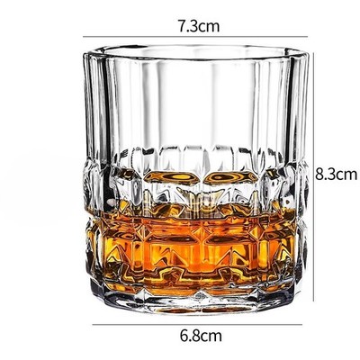 Heavy Base Whiskey Glasses Crystal Old Fashioned Bourbon Scotch Liquor Set of 4