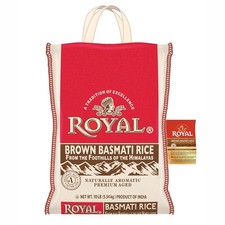 Authentic Royal Naturally Aged Long Grain Indian White Basmati Rice, 20 lb. Bag
