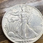 1943 BU Walking Liberty Silver Half Dollar 50C Actual Coin