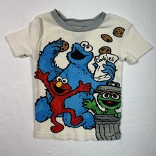 Sesame Street Elmo Cookie Monster Oscar Soft T-Shirt Pajama Shirt Toddler 3T
