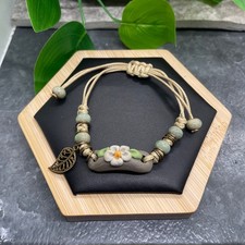 Unisex Ceramic Bead Bracelet Stackable Adjustable Tie 5-7  New Free Ship B442