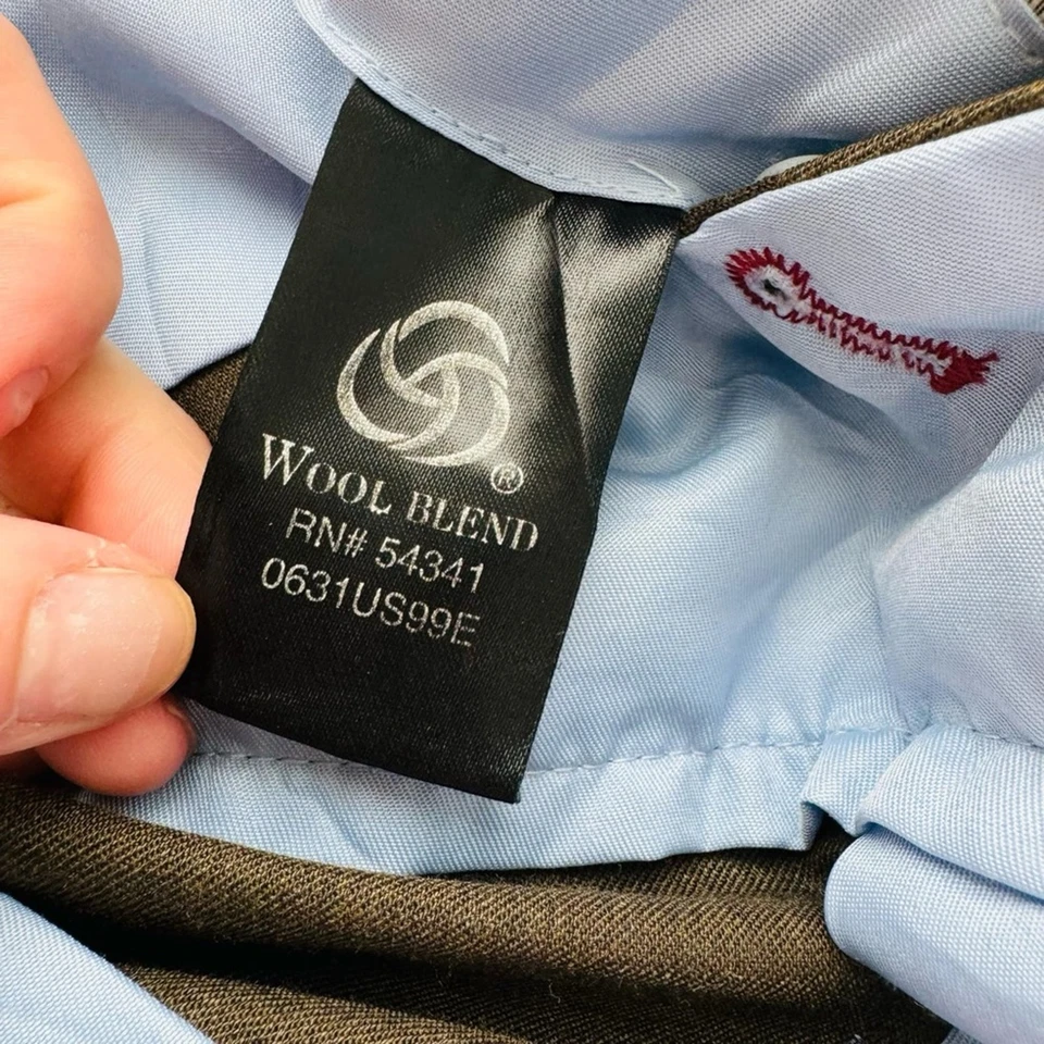 Chinos Louis Raphael de mezcla de lana marrón calce relajado para hombre talla 34X30 Foto 3 de 4