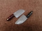Custom Made Hand Forged Damascus Steel Miniature Cleaver pair I Neck Knife I — photo 2