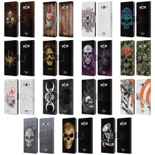OFFICIAL ALCHEMY GOTHIC SKULL LEATHER BOOK WALLET CASE FOR SAMSUNG PHONES 3