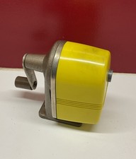 Bakelite VTG Absco Pencil Sharpener Metal Base Yellow Case 1960s Berol Retro Fun