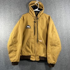Vintage Red Kap Canvas Jacket Mens Large Brown Distressed Work Quilted Lining