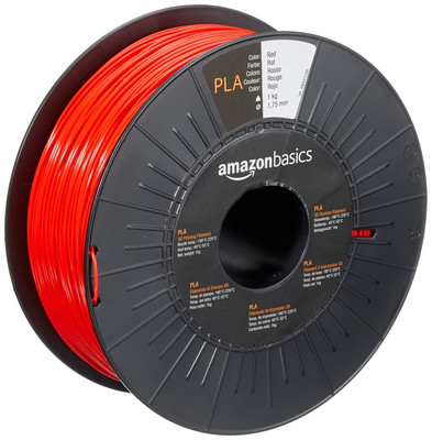 Amazon Basics PLA 3D Drucker Filament, 1,75 mm, rot, 1 kg Spule