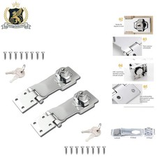 Versatile 2-Pack Keyed Hasp Locks - 4-Inch Stainless Steel for Home Office