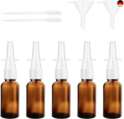 PYROCLASIA 5PCS Nasenspray Flasche Leer 10ml Glas Nasenspray Flaschen zum Auffüllen