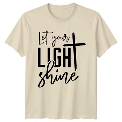 Christian Let Your Light Shine Cross Faith T-Shirt