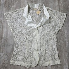 Vintage Victoria's Secret Gold Label Lace Button Up Blouse Size Small NWT