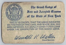 Vintage 1969 Trumansburg NY Masonic Lodge Membership Card AA28