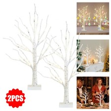 Small Christmas Tree With Lights 2ft Birch Tree White 24 Leds Next Day Delivery