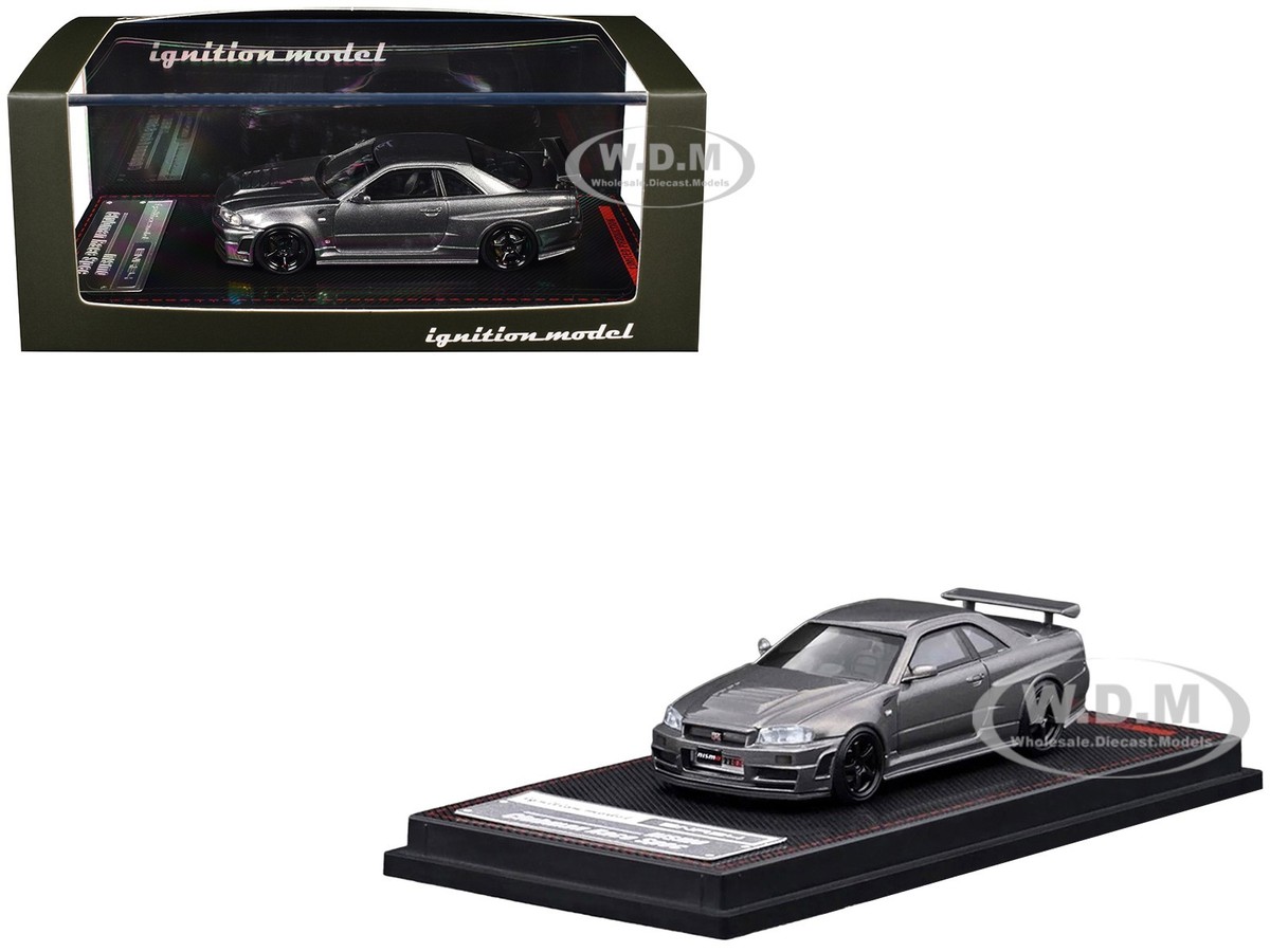 NISSAN SKYLINE GT-R BNR34 NISMO CRS RHD GRAY 1/64 CAR BY IGNITION