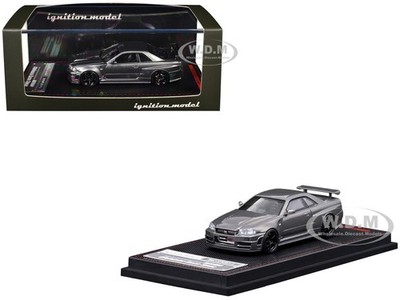 NISSAN SKYLINE GT-R BNR34 NISMO CRS RHD GRAY 1/64 CAR BY IGNITION