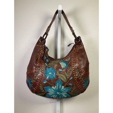 Isabella Fiore Angelina Brown Leather Floral ...