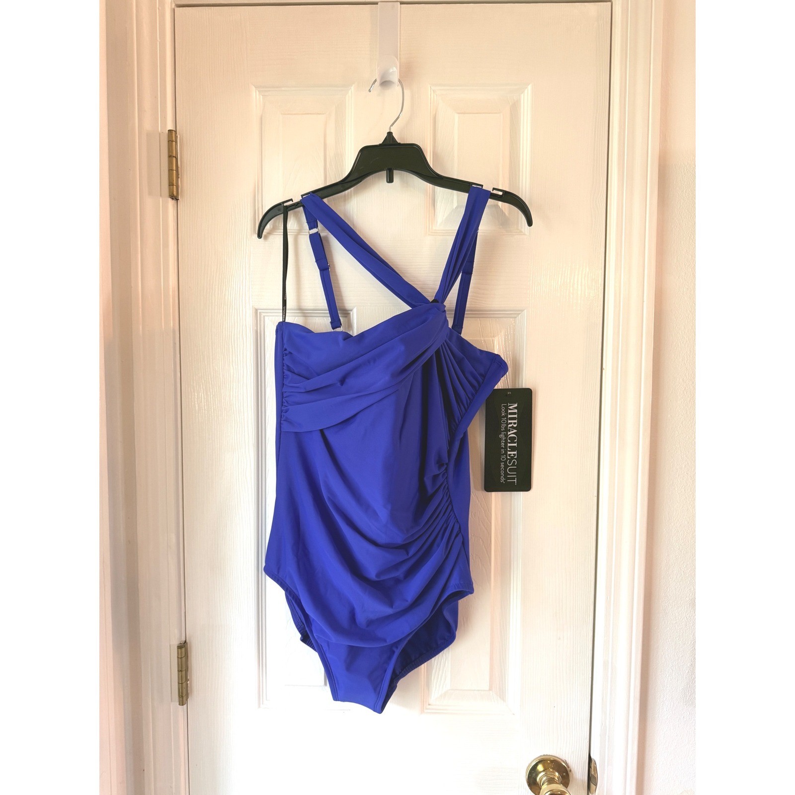 Miraclesuit Europa One Piece Swimsuit Delphine Blue Asymmetrical Halter 12 image 3