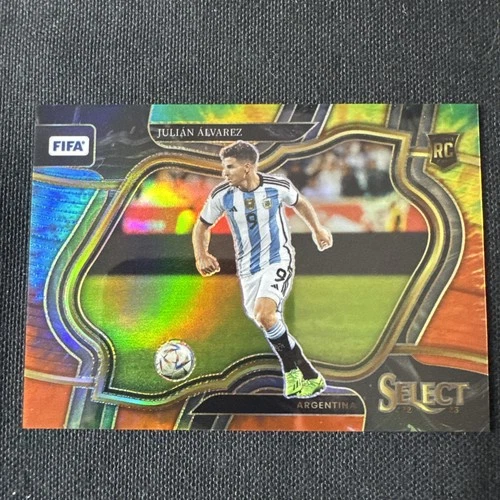 2022-23 Panini Select FIFA Julian Alvarez RC Tie Dye Field Level Prizm /49