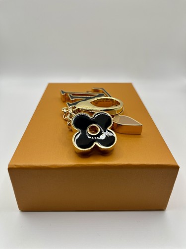 Auth LOUIS VUITTON Fleur De Monogram Black & Beige Bag Charm / Key Charm - Picture 4 of 5