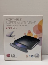 LG Portable Super Multi Drive GP08 Lite GP08NU6B New Open Box USB 2.0 Cable