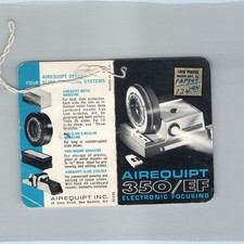 c1960s Airequipt 350/EF Electronic Slide Projector Sales Card Price Tag Vtg