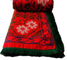 Copriletto Nakshi Katha fatto a mano - Trapunta tradizionale Bangladesh puro cotone