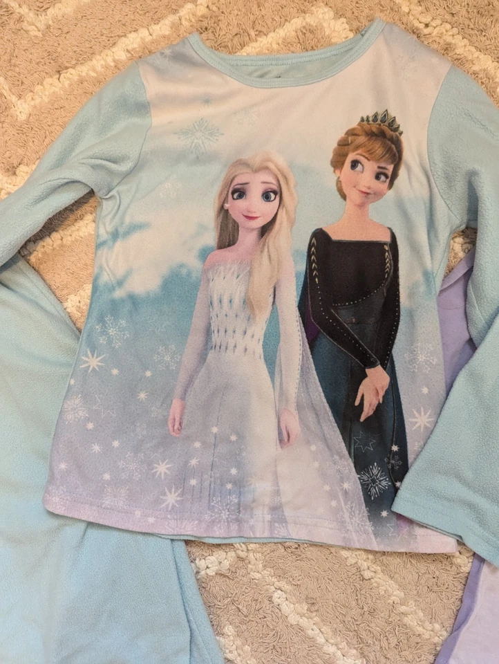 Usado en Excelente Condición Frozen Disney Princesa Niñas Talla 6 Pijama Camisón Paquete - 2 Pares Foto 2 de 4
