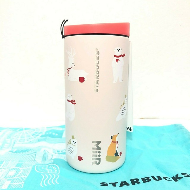 Starbucks MiiR Stainless Tumbler 12oz.Christmas Holiday Animal Friends