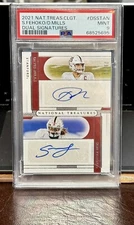 2021 National Treasures Collegiate Davis Mills/Simi Fehoko Rookie Auto /99 PSA 9