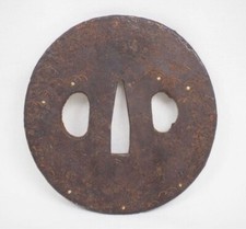 Japanese Antique Tsuba of Katana Samurai Sword Guard Iron Rare Design 72-D79