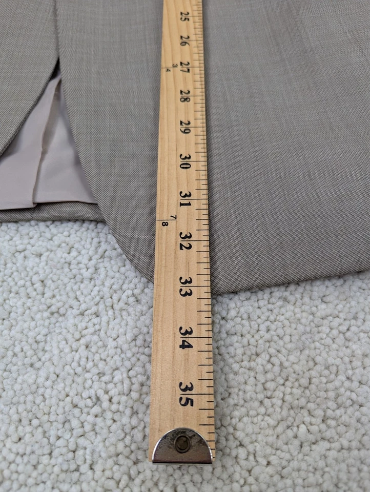 Jones New York Traje Para Hombres 40R 33x29 Lana Tostada 3 Piezas Chaqueta Chaleco Pantalones Calce Ajustado Foto 4 de 4