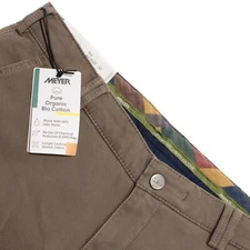 Meyer NWT Chinos / Casual Pants Size 50 34 US Rio In Solid Brown Cotton Blend